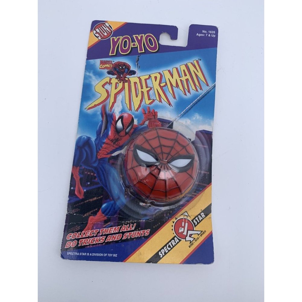 Vintage 1996 New Sealed Spiderman Stunt Yo-Yo Spectra Star Toy Biz Yoyo